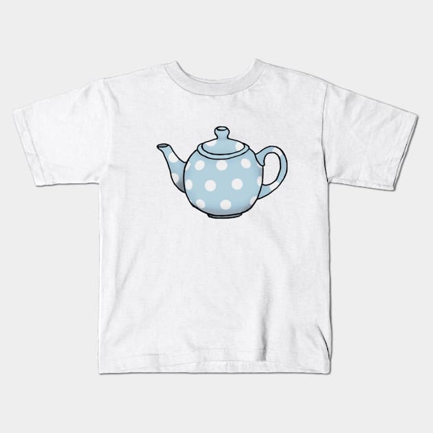 Blue Betty Teapot Kids T-Shirt by sara99